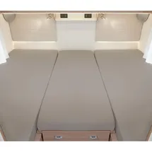 BettwarenShop Spannbettlaken Baumwolle-Jersey-Elasthan 2 Längsbetten + Mittelteil 140 x 200 cm grau 3 St.