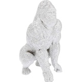 Kare Design Deko Figur Shiny Gorilla Silber, 80x50x47cm