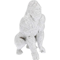 Kare Design Deko Figur Shiny Gorilla Silber, 80x50x47cm