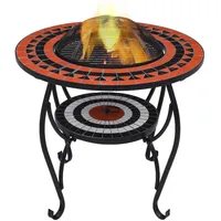 vidaXL Feuerschale Ø 68 cm Rot/Weiß