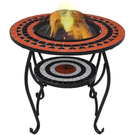 vidaXL Feuerschale Ø 68 cm Rot/Weiß