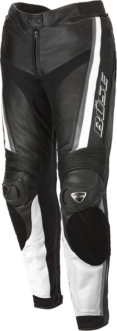 Büse Mille Dames Motorcycle Leather Pants, zwart-wit, L Voorvrouw