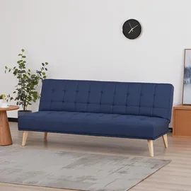 [en.casa] Schlafsofa Textil 3-Sitzer Dunkelblau
