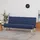 [en.casa] Schlafsofa Textil 3-Sitzer Dunkelblau