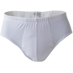 NOVILA Herren Sport-Slip - Stretch Cotton, Fein-Single-Jersey, uni Weiß L (Large)