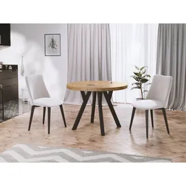 pphu meblokar karol wierczyski Designer Runder Ausziehtisch 100 x 76 x 100 cm braun