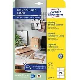 Avery Zweckform Etiketten LR3475-10 weiß 70,0 x 36,0 mm