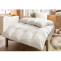 OTTO home Daunenbettdecke + Kopfkissen OTTO HOME "Köniz, Bettdecke 135x200&155x220 cm mit 80x80 cm Kissen Made in Green", weiß, B/L: 135cm x 200cm Anzahl Teile 1, B/L: 80cm x 80cm Anzahl Teile 1, Bezug: Baumwolle Füllung: Entendaune/-feder, extrawarm, Bettdecken 