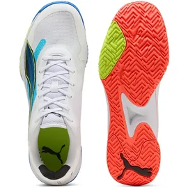 Puma Accelerate Turbo 4 Game On Hallenturnschuh, Weiß, leuchtendes Rot, Ultrablau