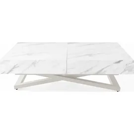WFL GROUP Cavetta Weiß Marmor 120-200 x 80 x 27-76 cm