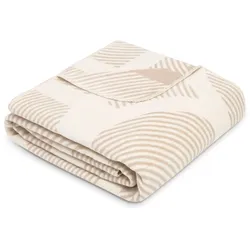Wohndecke BUGATTI "Wohndecke bugatti", beige (beige, wollweiß), B:150cm L:200cm, Baumwolle, Polyacryl, Polyester, Wohndecken, mit bugatti-Logo