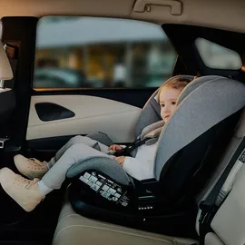 lionelo Autokindersitz Lavender i-Size ab 1 Jahr bis 12 Jahren, ab 9 kg bis 36 kg ISOFIX Breiter Einstellber Schwarz - Schwarz