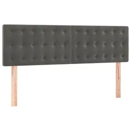 vidaXL Boxspringbett mit Matratze & LED Dunkelgrau 140x190 cm Samt