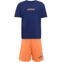 adidas Essentials T-Shirt - Shorts Set LK LIN T-SET KE0860 - dark blue/dusky orange 104
