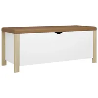 VidaXL Aufbewahrungsbox mit Kissen Weiß & Sonoma Eiche 105x40x45