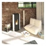 Olsberg Pelletofen Arina Stahl Schwarz / Keramik Schneeweiß 43/3564