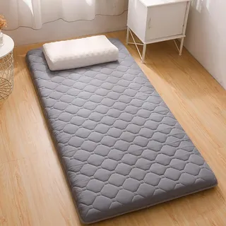 YOUGANG Boden-Schlafmatratze, japanische Futon-Matratze, Einzelbett, Doppelbett, Queen-Size-Bett, Camping-Matratze, Boden-Gästematratze, Tatami-Matte (grau, 80 x 190 cm)