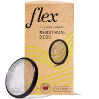 The Flex Company Flex Gummi Menstrual Discs | Einweg-Periodenscheiben | Reduziert Krämpfe und Trockenheit | Einsteigerfreundliche Tamponalternative | Fassungsvermögen von 5 Super-Tampons | 12 Stück