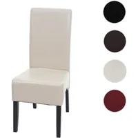 Mendler Esszimmerstuhl Latina, Küchenstuhl Stuhl, Leder ~ creme, dunkle