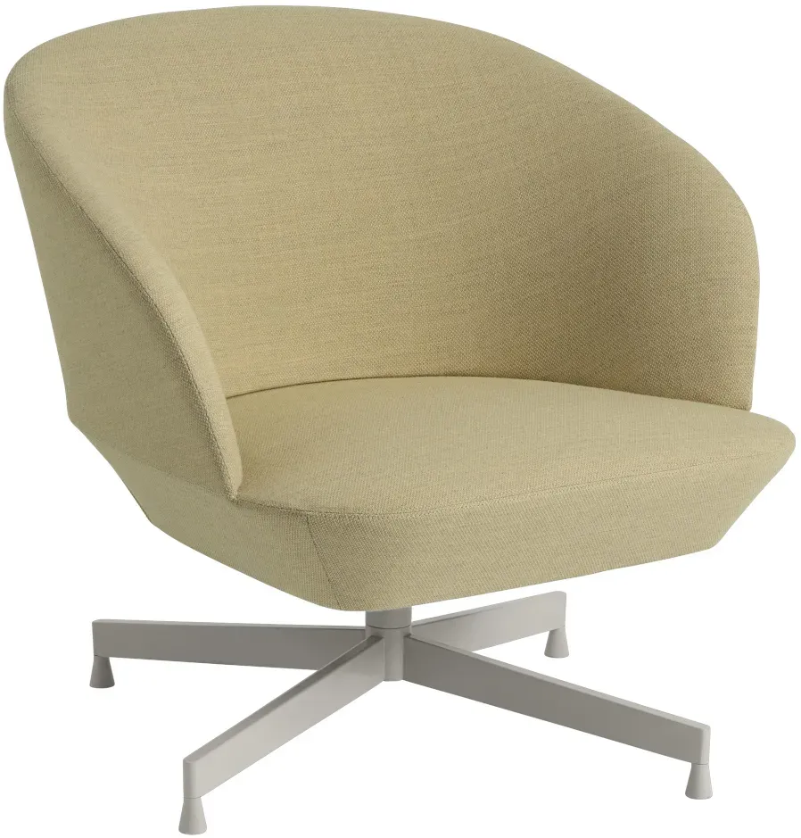 Muuto Oslo Lounge Chair, swivel base, fiord 422 / grau