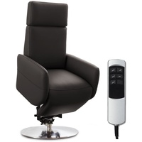 Cavadore TV-Sessel Cobra / Fernsehsessel mit 2 E-Motoren, Akku und Aufstehhilfe / Relaxfunktion, Liegefunktion / Ergonomie L / 71 x 112 x 82 / Echtleder Mokka