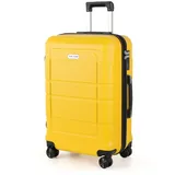 TAN.TOMI Handgepäckkoffer Trolley Hartschalenkoffer Hard Shell Hartschalenkoffer Trolley Koffer, 4 Rollen, Reisekoffer Reisekofferset Gepäck mit Zahlenschloss gelb 66 cm