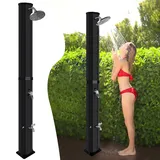 Bsteciar Solardusche für Garten, Solar Gartendusche mit verstellbarem Regenduschkopf, Wasserhahn, Temperatur- und Druckregelung, Pooldusche für Schwimmbecken, Außendusche, Camping, max 60°C (60 L)