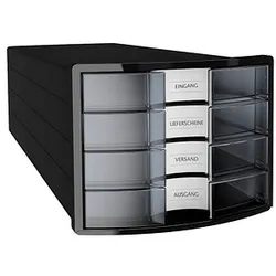 HAN Schubladenbox Impuls  transparent 1012-363, DIN C4 mit 4 Schubladen