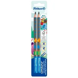 Pelikan Combino Schreiblern- Bleistifte B blau mit Tiermotiv, 2 St.