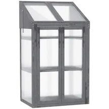 Outsunny Frühbeet aus Holz, Mini Gewächshaus 70 x 50B x 120H cm-Grau
