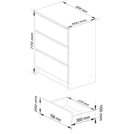 Akord 60 x 77 x 40 cm Weiß