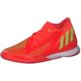 adidas Herren Predator Edge.3 IN Sneaker, solar red/solar Green/core Black, 46 EU Schmal