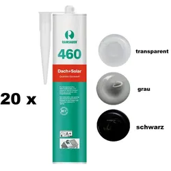 20 x Ramsauer 460 Dach + Solar Silikon Dichtstoff 310ml Kartusche