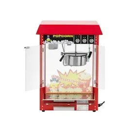 Royal Catering Popcornmaschine - 6 kg/h - Retro-Design 195 / 235 °C - rot -