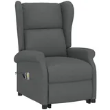 vidaXL Massagesessel mit Aufstehhilfe Dunkelgrau Stoff -