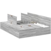 VidaXL Bettgestell mit Stauraum Grau Sonoma 140x200 cm