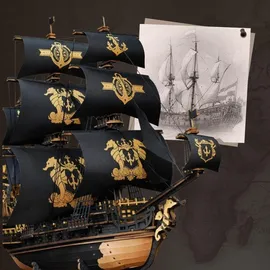 ROBOTIME ROKR Seahorse Barque MCB02 Holz 47 x 18 x 39 cm
