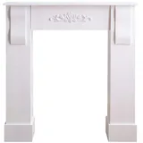 Mobili Rebecca Rebecca Mobili Kaminumrandung Weiß, Blumen Klassisch Wohnzimmer 92x93x22,5