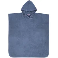 Wörner Badeponcho WÖRNER "Badeponcho Uni" Gr. M, blau (dunkelblau), L:80cm, Baumwolle, Hausmäntel, maschinenwaschbar, trocknergeeignet
