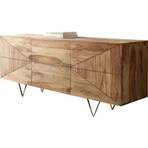 DeLife Design-Sideboard Wyatt 175 cm Sheesham Natur 2 Türen 2 Schübe