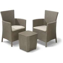 Keter 3-tlg. Garten-Sitzgruppe Iowa Cappuccino-Braun 224383