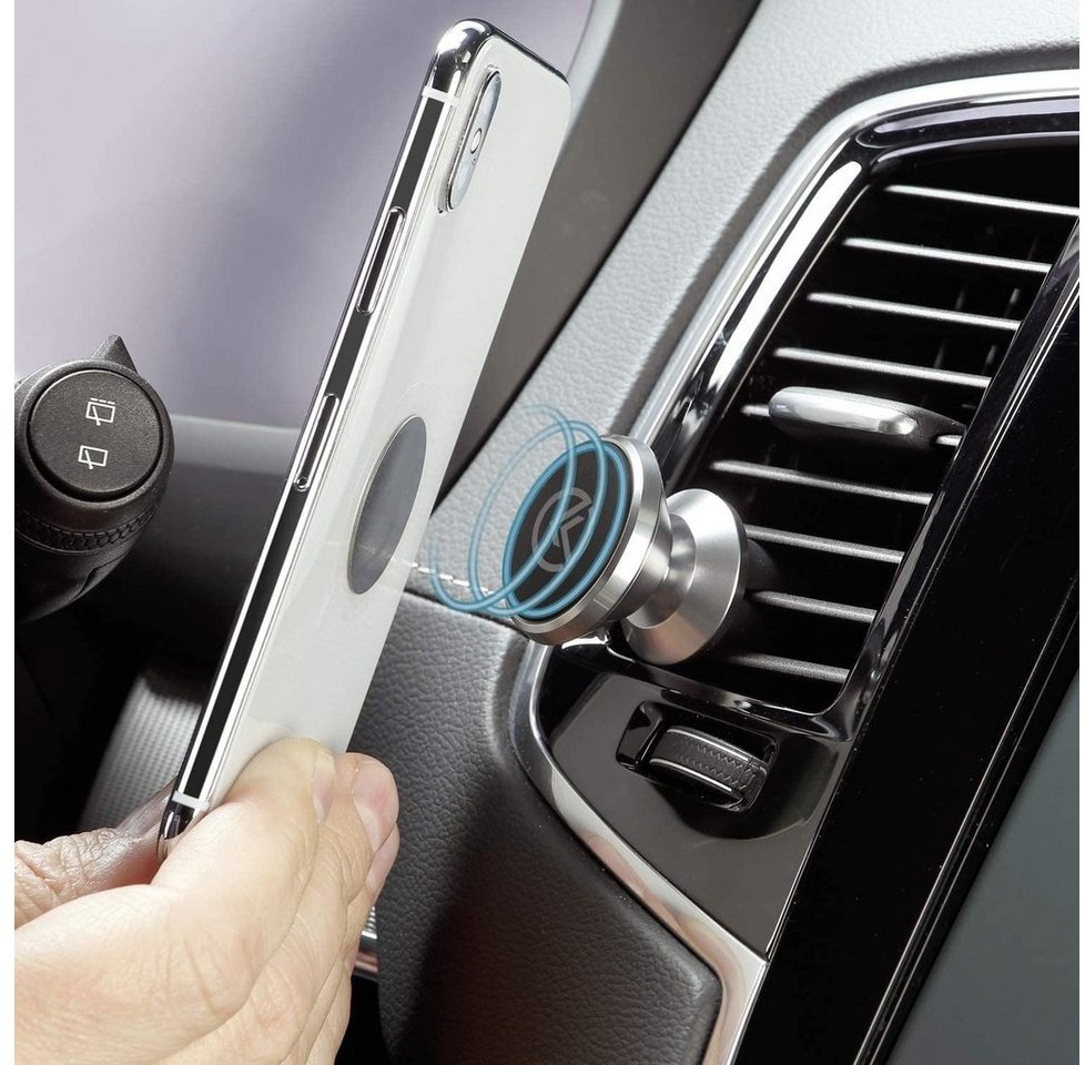 Kremer Premium Magnethalter für Lüftungsgitter Auto magnetische Belüftung Smartphone-Halterung schwarz