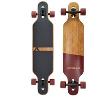 Apollo Longboard Twin Tip DT Longboard 39", aus Holz mehrlagig verleimt für Idealen Flex & Stabilität rot