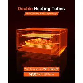 Vevor elektrischer Pizzaofen für 305 mm Pizza 1450 W Pizzabackofen bis 300 °C, Pizzamaker mit Zeit- und Temperaturregelung, Pizzabackmaschine Pizzamaschine multifunktional Grillofen Schwarz