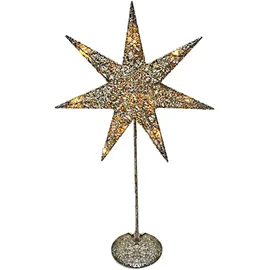 Harms Import LED Weihnachts Tisch Steh Leuchte Advents Stern Lampe silber gold Deko Beleuchtung
