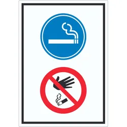 Aufkleber Raucherbereich Boden verboten Symbol A4 (210x297mm)
