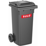 Sulo 120 Liter Müllbehälter Mülltonne Abfalltonne Grau Für alle DIN-Klammschüttungen Made in Germany Extra Starker Kunststoff Leise Vollgummiräder Leicht