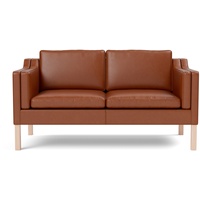 Mogensen 2212 Sofa, eiche hell geölt / leder cera 905 russet brown