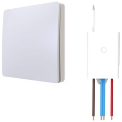 Schalter und Empfänger Funkschalter SET für LED Beleuchtung 230V Montage an der Wand Taster Drahtlos Kinetisch Batterielos