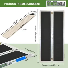Trutzholm Rollstuhlrampe 184 cm Traglast 272 kg Alu klappbar Antirutsch